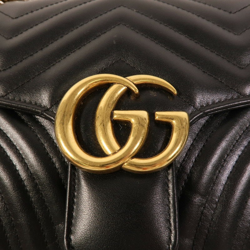 GUCCI 皮革GG Marmont鏈帶肩背袋-6