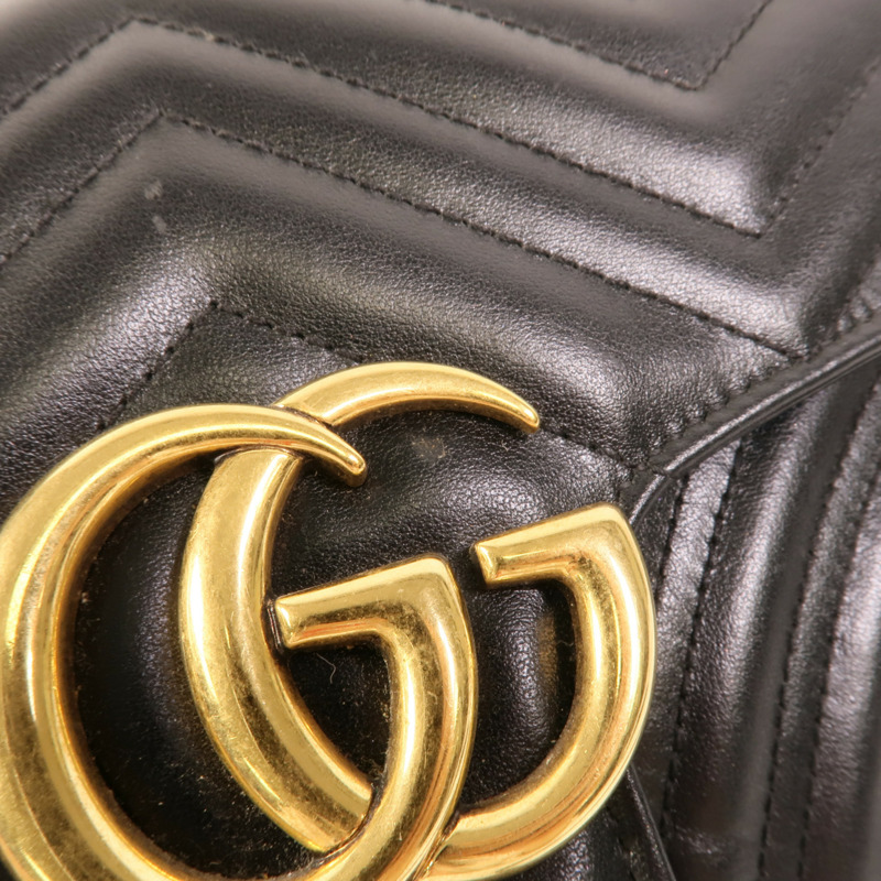 GUCCI 皮革GG Marmont鏈帶肩背袋-13