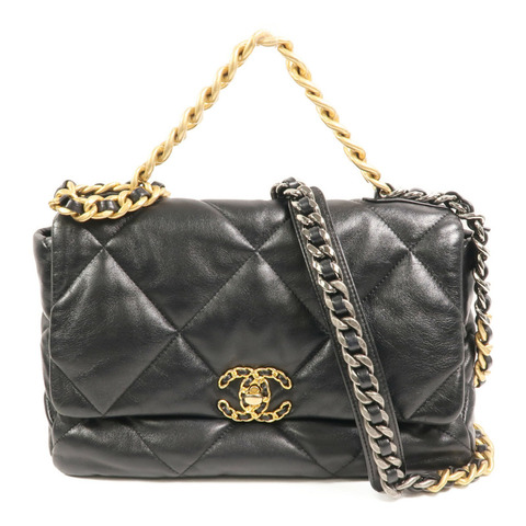 CHANEL 羊皮皮革Chanel 19 Medium鏈帶手挽肩背兩用袋