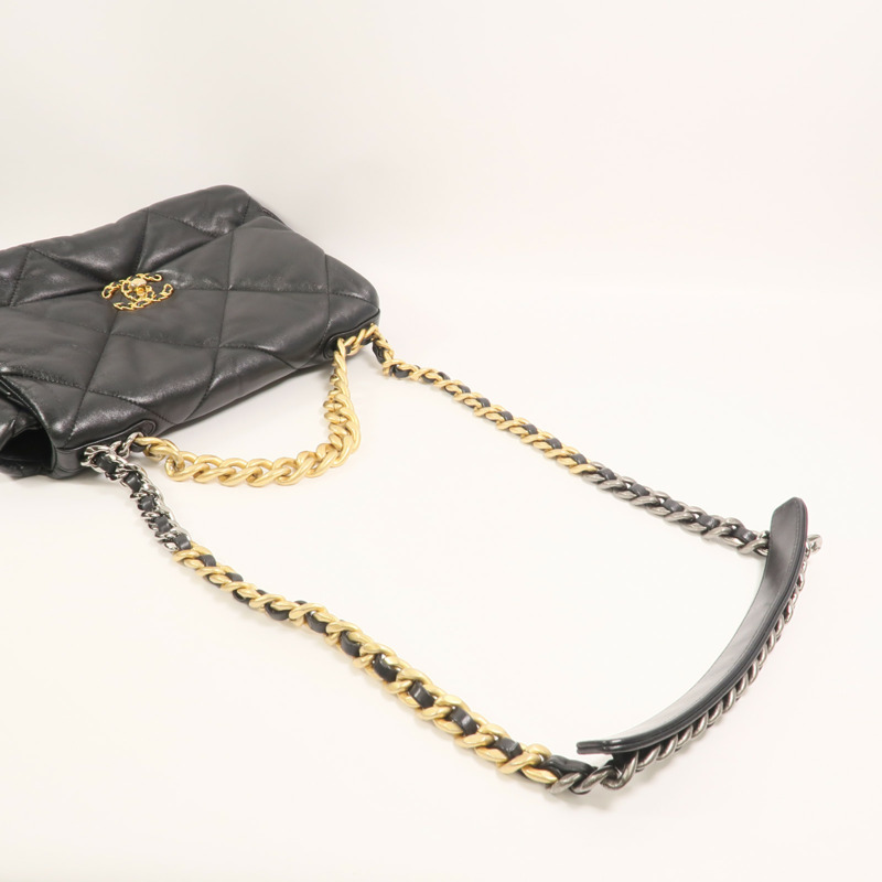 CHANEL 羊皮皮革Chanel 19 Medium鏈帶手挽肩背兩用袋-7