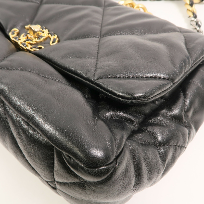 CHANEL 羊皮皮革Chanel 19 Medium鏈帶手挽肩背兩用袋-10