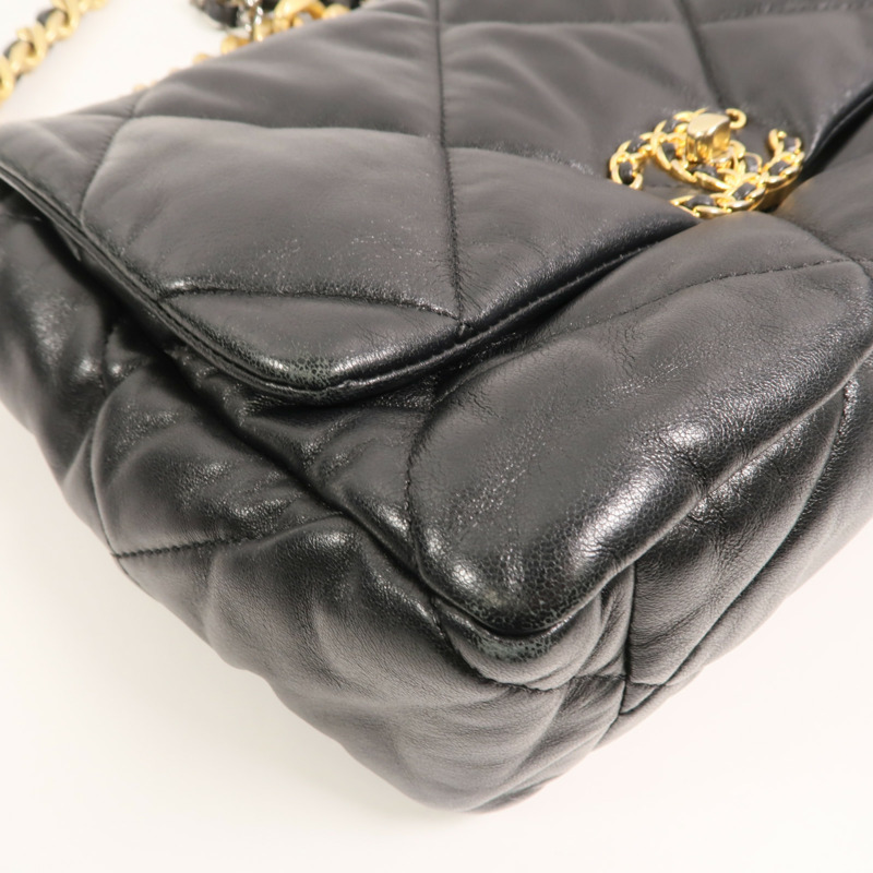 CHANEL 羊皮皮革Chanel 19 Medium鏈帶手挽肩背兩用袋-11