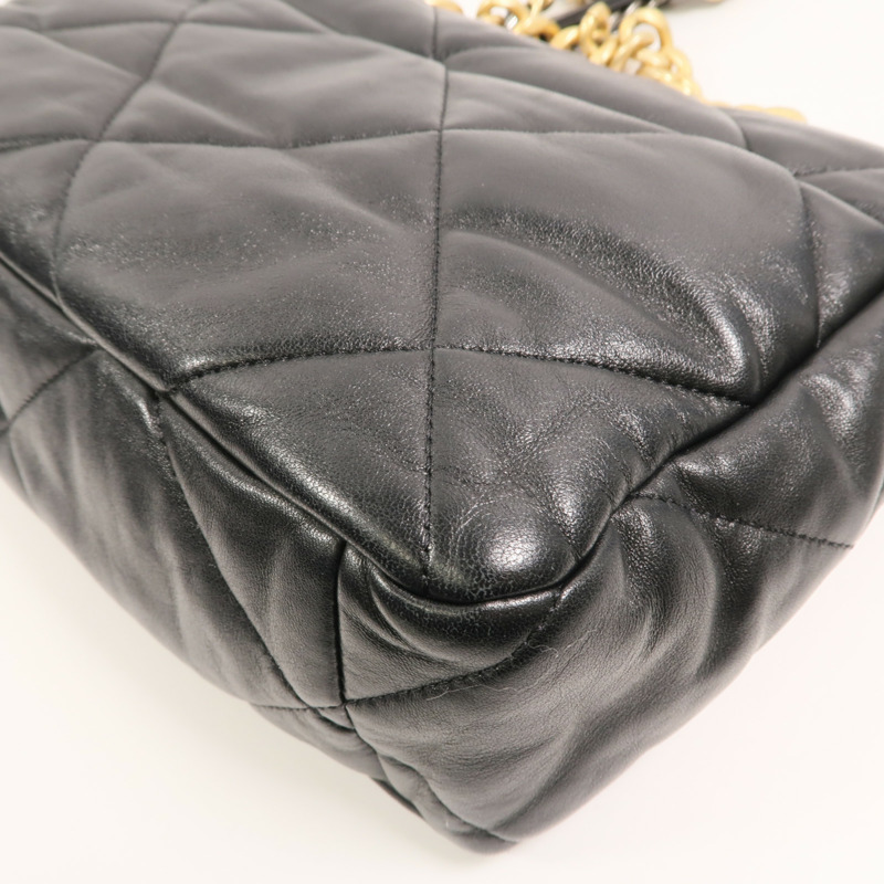 CHANEL 羊皮皮革Chanel 19 Medium鏈帶手挽肩背兩用袋-12