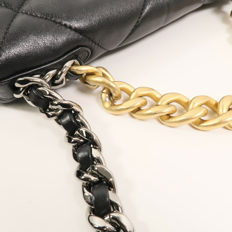 CHANEL 羊皮皮革Chanel 19 Medium鏈帶手挽肩背兩用袋-14