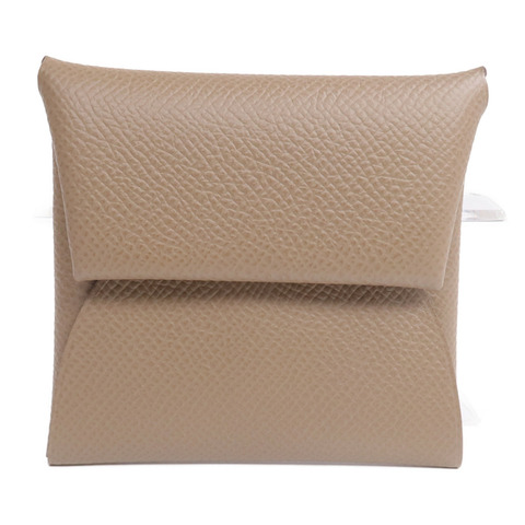 HERMES Epsom皮革Bastia零錢包Etoupe