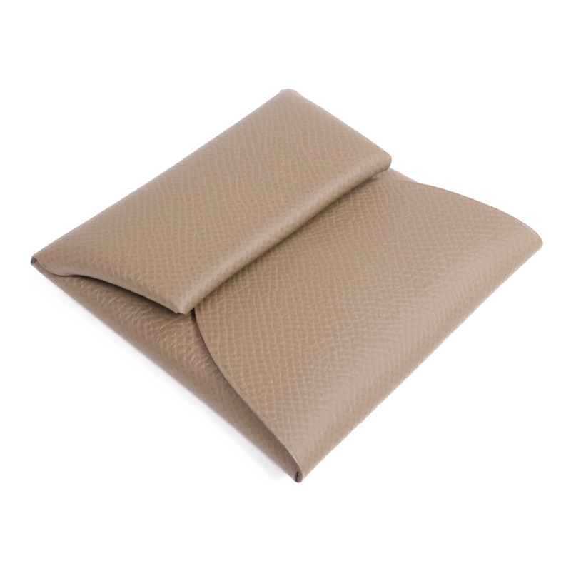 HERMES Epsom皮革Bastia零錢包Etoupe-3
