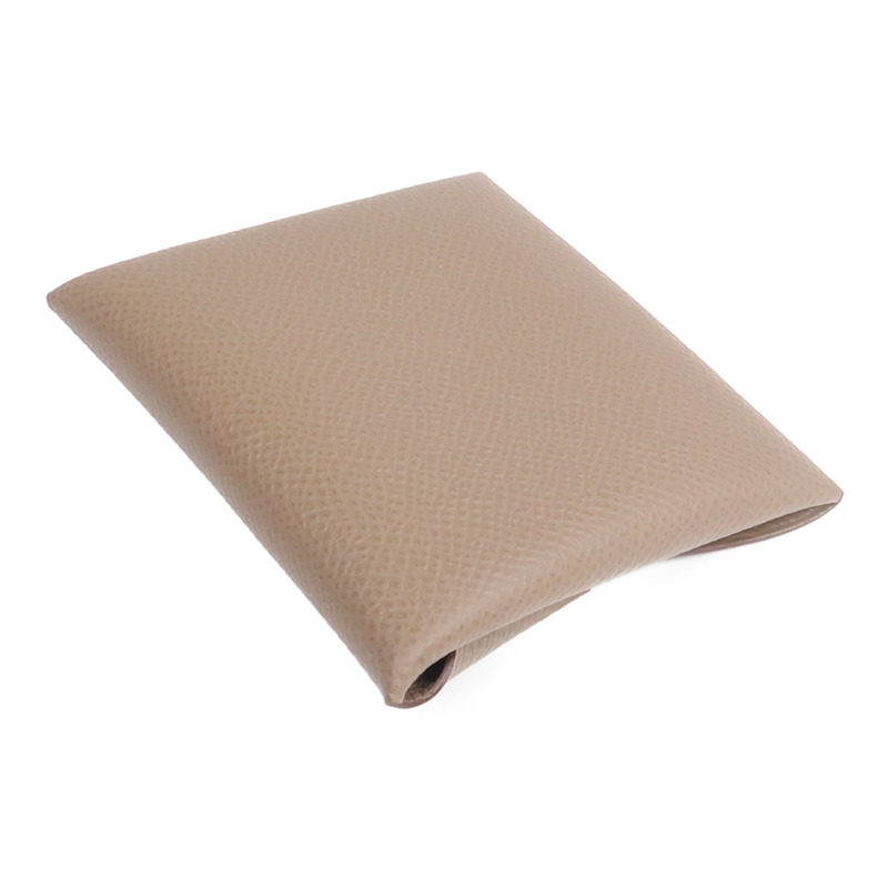 HERMES Epsom皮革Bastia零錢包Etoupe-4