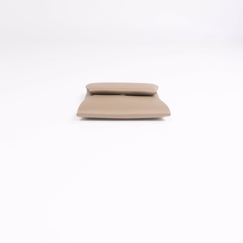 HERMES Epsom皮革Bastia零錢包Etoupe-5