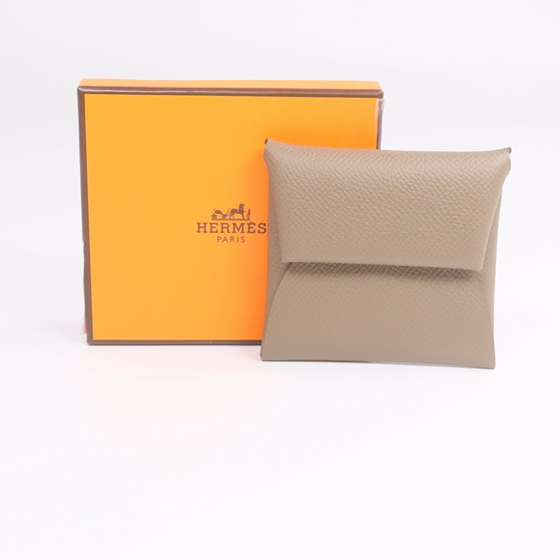 HERMES Epsom皮革Bastia零錢包Etoupe-9