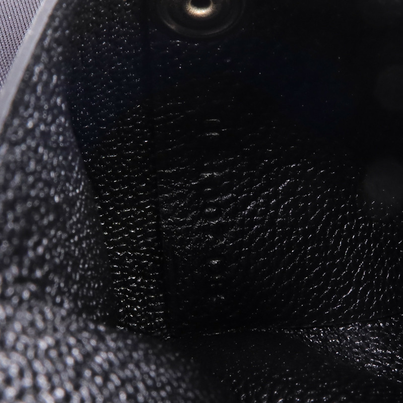 HERMES Chevre皮革Bastia零錢包Noir-8