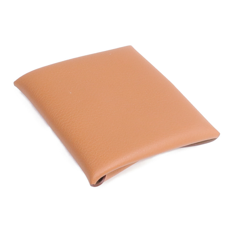 HERMES Evercolor皮革Bastia零錢包Gold-4