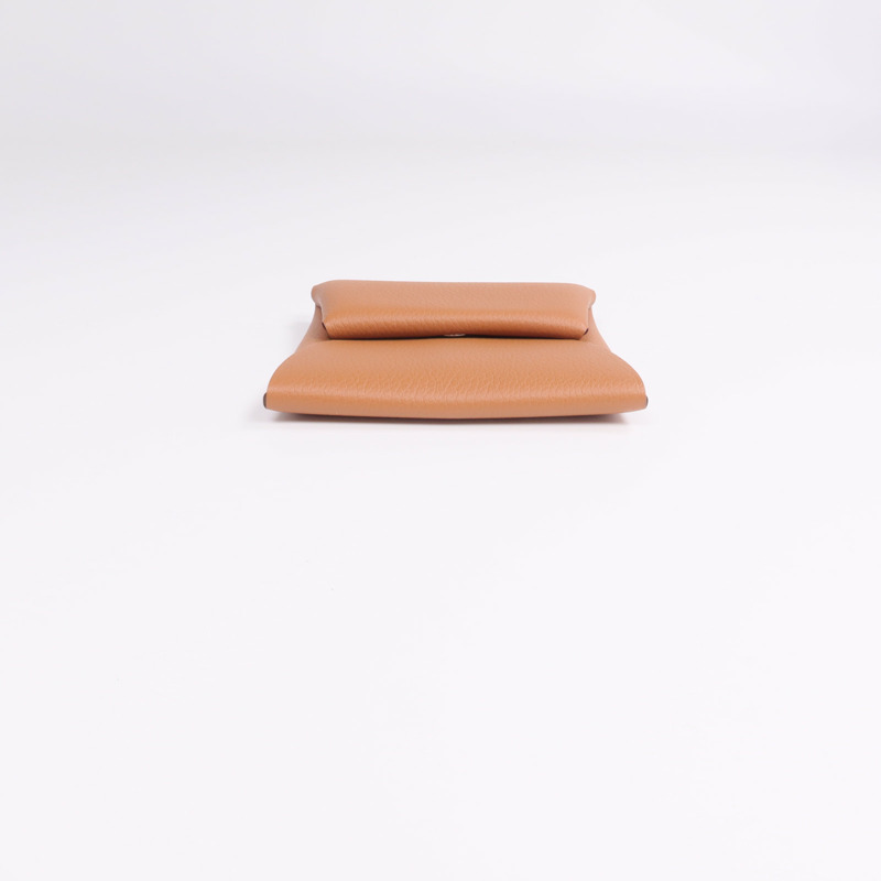 HERMES Evercolor皮革Bastia零錢包Gold-5