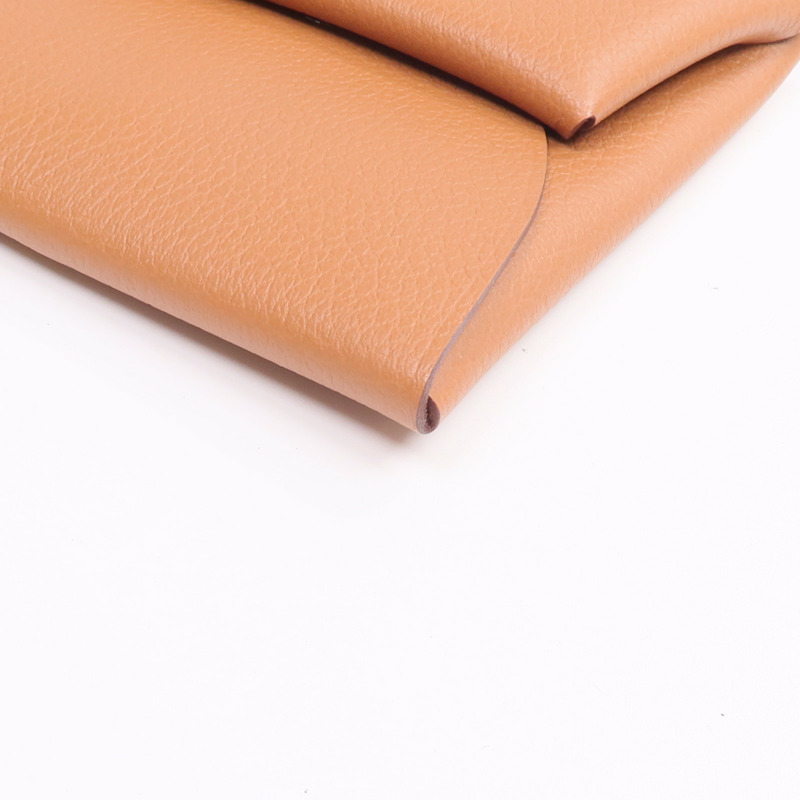 HERMES Evercolor皮革Bastia零錢包Gold-10