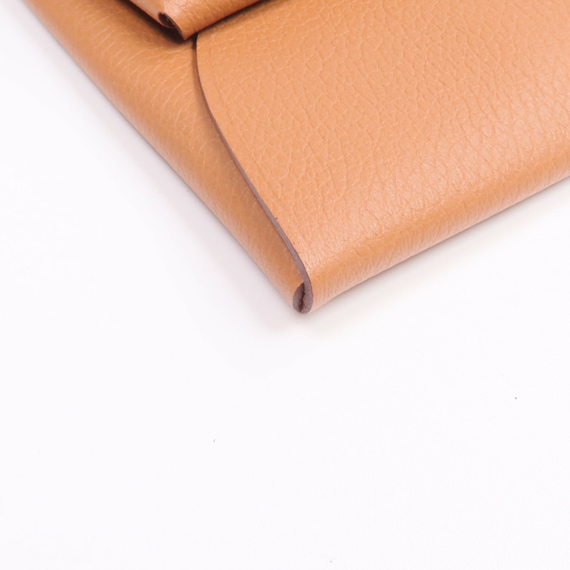 HERMES Evercolor皮革Bastia零錢包Gold-11