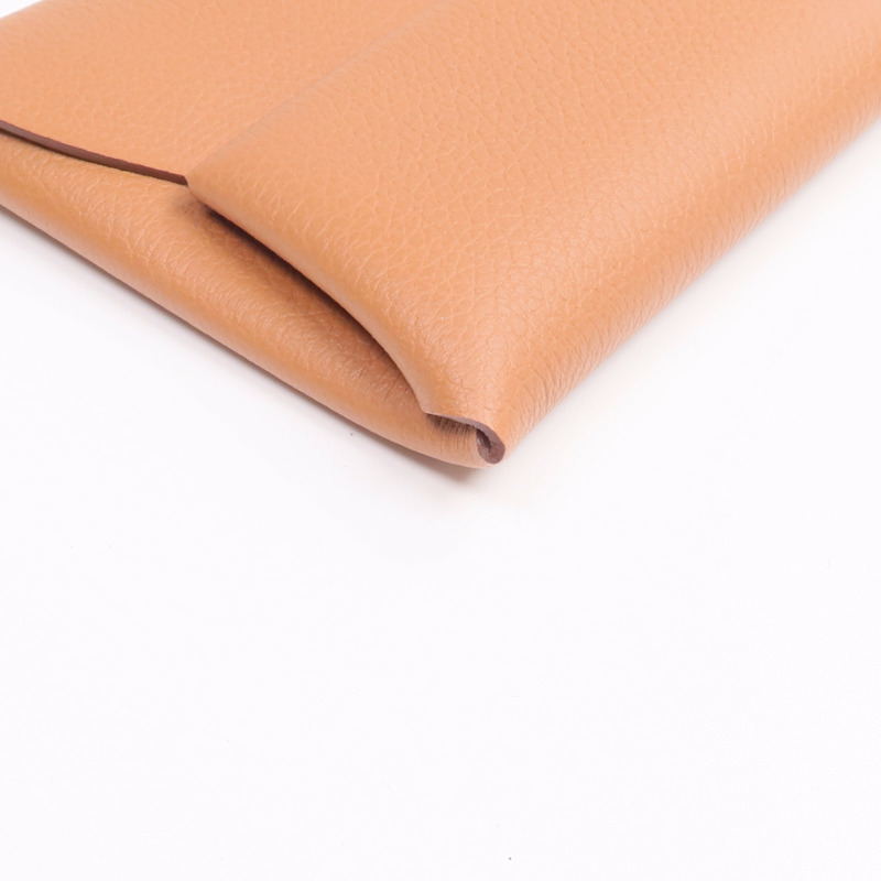 HERMES Evercolor皮革Bastia零錢包Gold-12