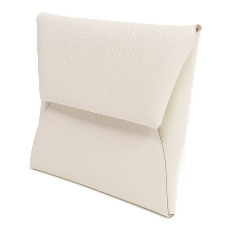 HERMES Evercolor皮革Bastia零錢包Mushroom/Vert Fizz-1