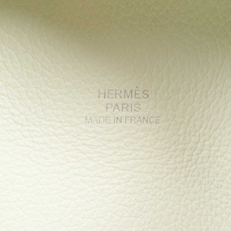 HERMES Evercolor皮革Bastia零錢包Mushroom/Vert Fizz-7