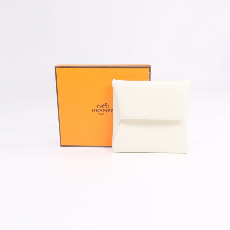 HERMES Evercolor皮革Bastia零錢包Mushroom/Vert Fizz-9