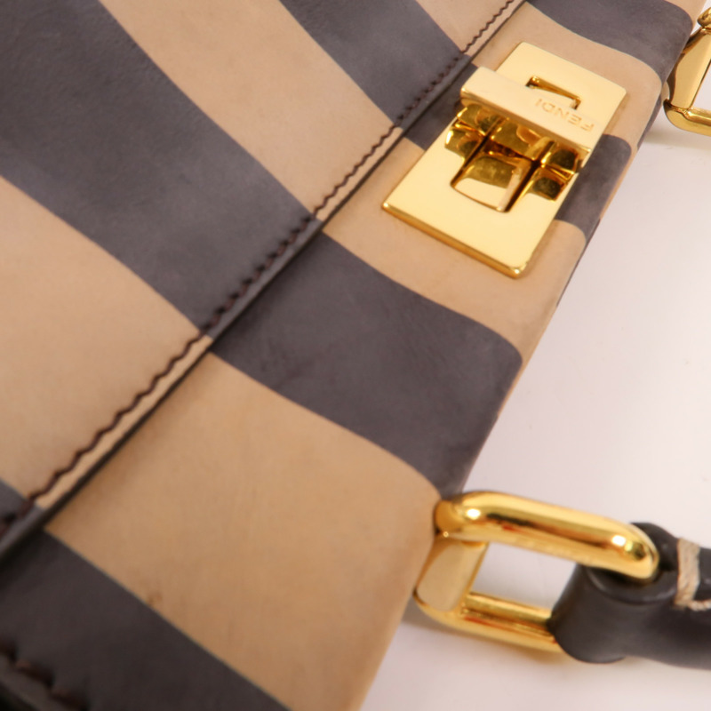 FENDI 牛皮皮革Peekaboo Iconic Medium手挽肩背兩用袋-6