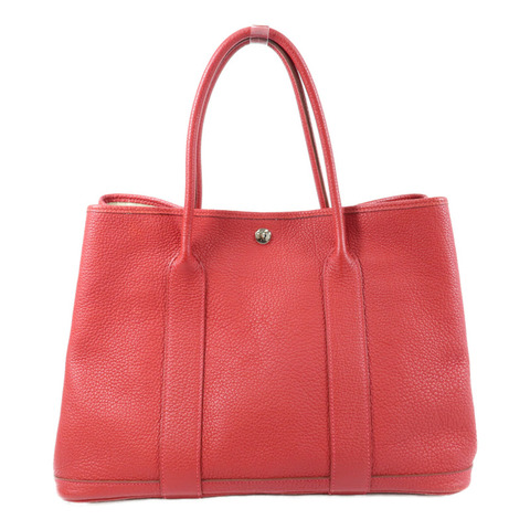 HERMES Negonda皮革Garden Party PM手挽袋Rouge Casaque