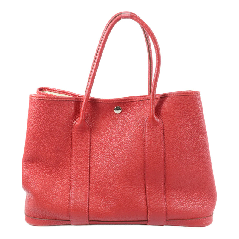 HERMES Negonda皮革Garden Party PM手挽袋Rouge Casaque-1