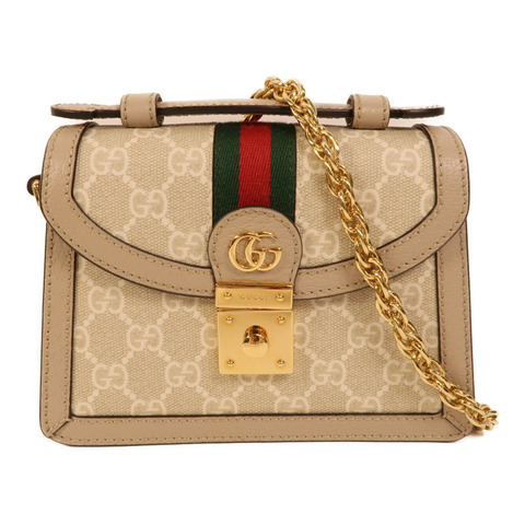 GUCCI 塗層帆布Mini Ophidia手挽肩背兩用袋