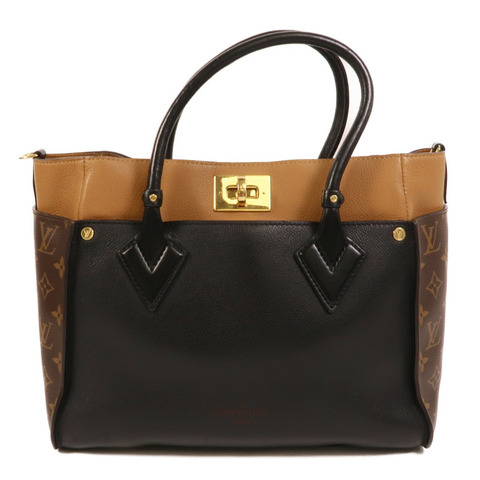 LOUIS VUITTON Monogram/牛皮皮革On My Side MM手挽袋