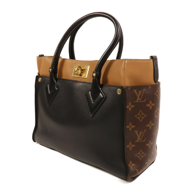 LOUIS VUITTON Monogram/牛皮皮革On My Side MM手挽袋-2
