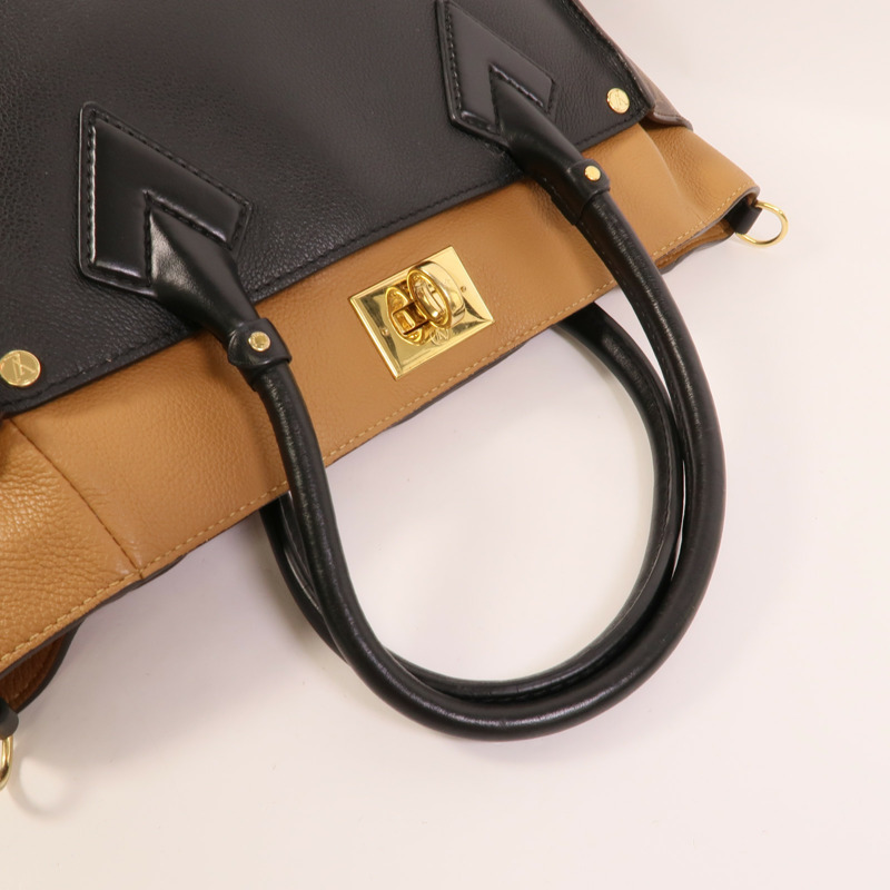 LOUIS VUITTON Monogram/牛皮皮革On My Side MM手挽袋-5