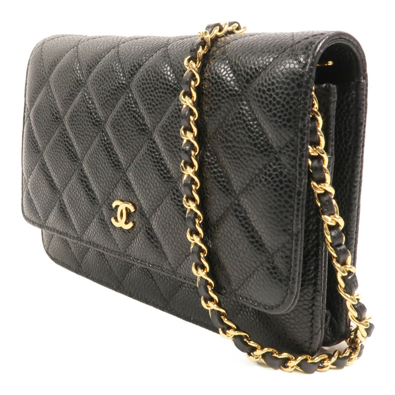 CHANEL 牛皮皮革WOC Wallet On Chain鏈帶肩背袋-2