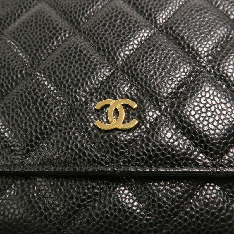 CHANEL 牛皮皮革WOC Wallet On Chain鏈帶肩背袋-9