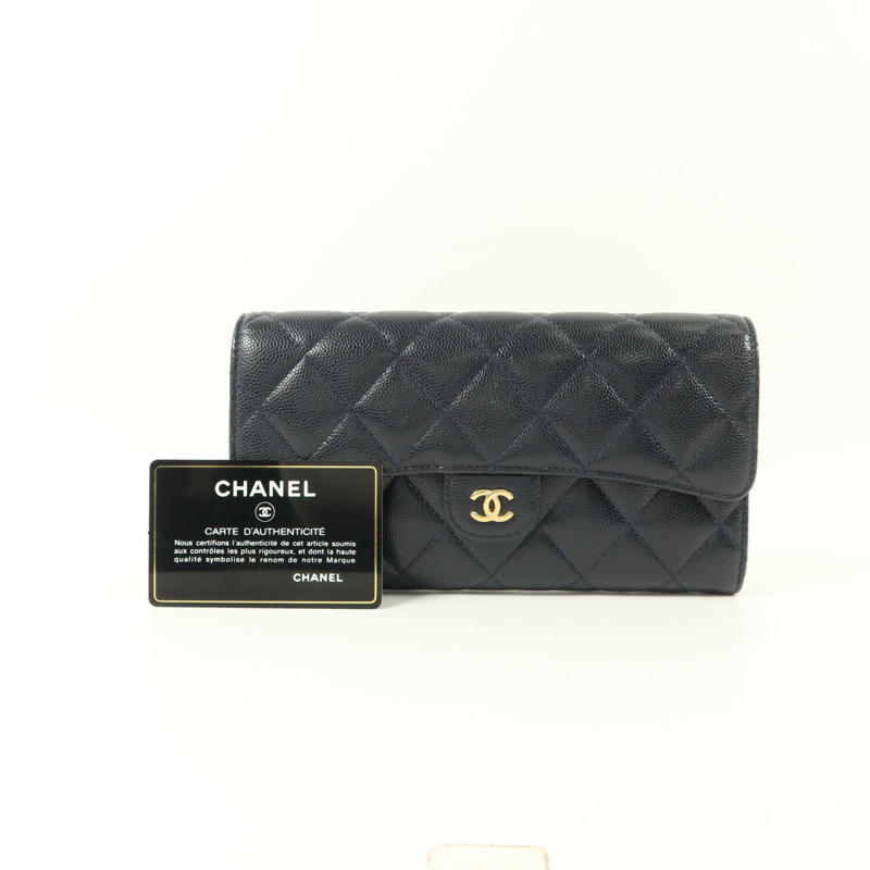 CHANEL 牛皮皮革Classic Flap Long Wallet長錢包-9