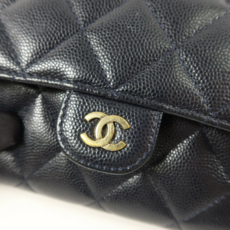 CHANEL 牛皮皮革Classic Flap Long Wallet長錢包-10