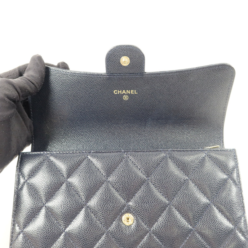CHANEL 牛皮皮革Classic Flap Long Wallet長錢包-11