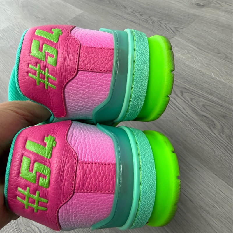 98新Lv Trainer 小牛皮低幫 時尚板鞋 男款 藍綠 5.5碼/41碼-2