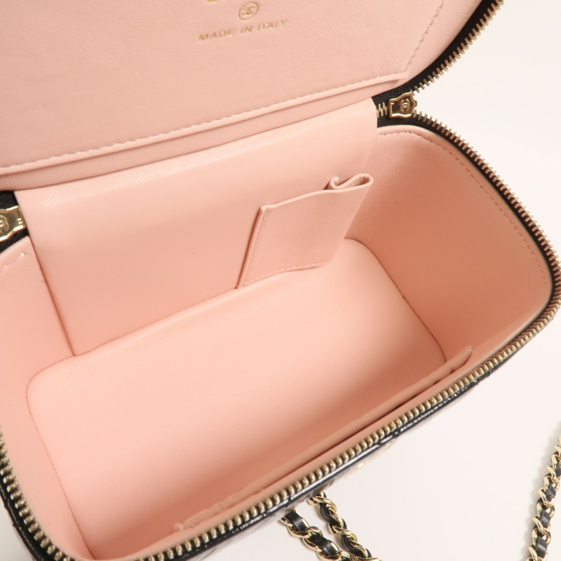 CHANEL 羊皮皮革Vanity Case鏈帶肩背袋-5