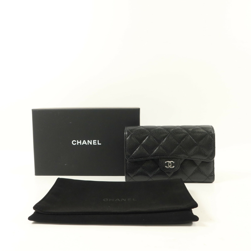 CHANEL 牛皮皮革Classic Medium Flap Wallet錢包-9