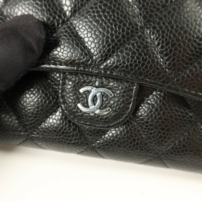 CHANEL 牛皮皮革Classic Medium Flap Wallet錢包-10