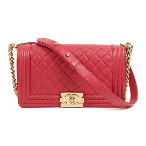 CHANEL 牛皮皮革Boy 25鏈帶肩背袋