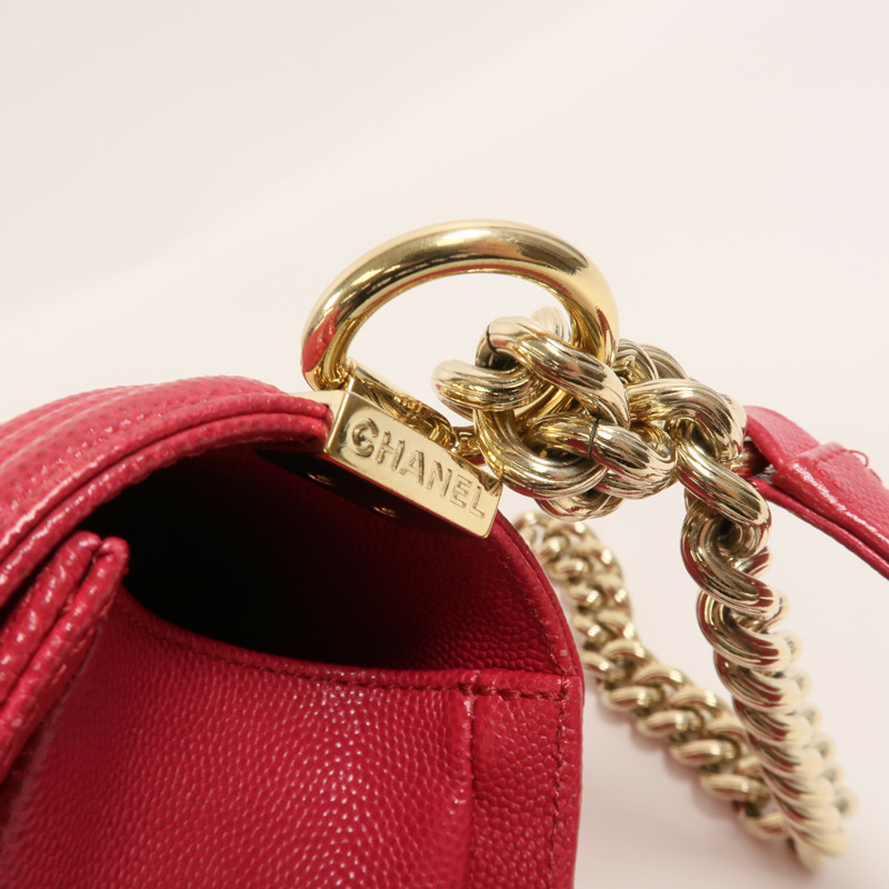 CHANEL 牛皮皮革Boy 25鏈帶肩背袋-9