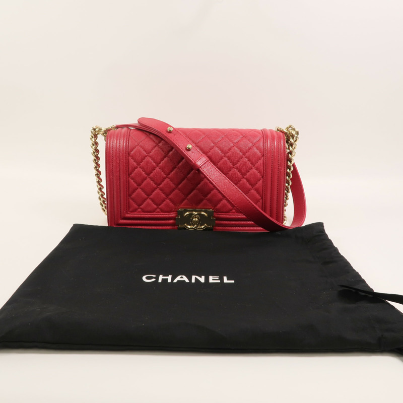 CHANEL 牛皮皮革Boy 25鏈帶肩背袋-10