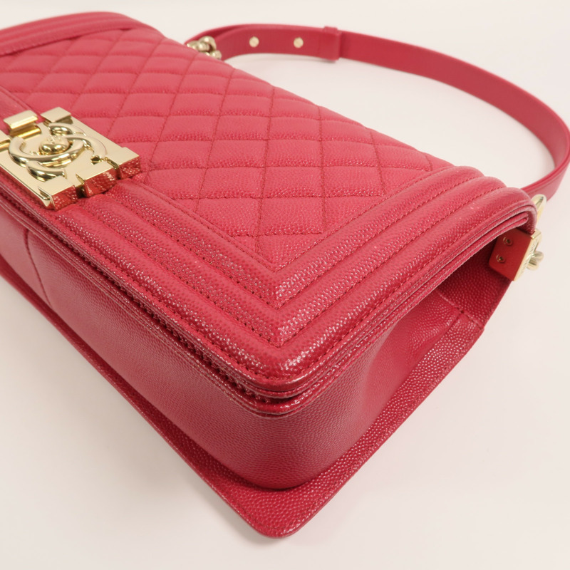 CHANEL 牛皮皮革Boy 25鏈帶肩背袋-11