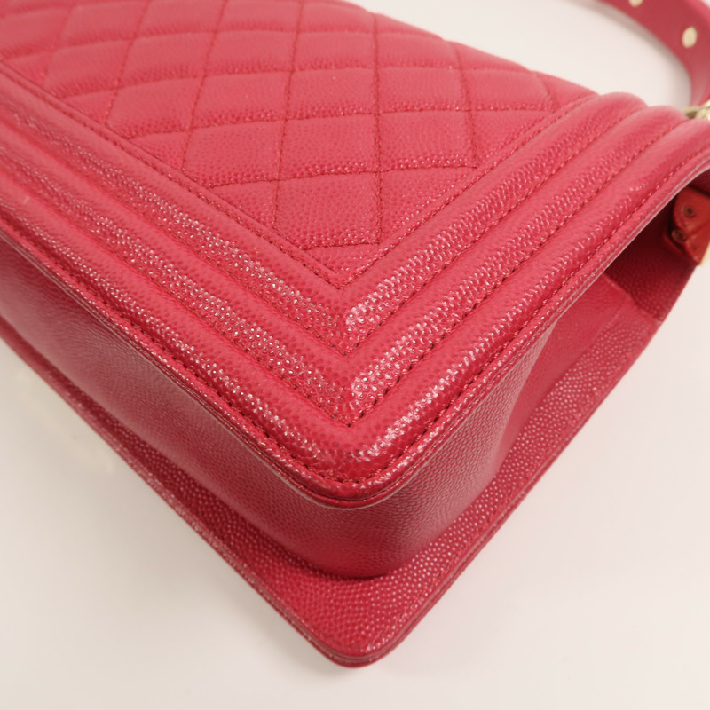 CHANEL 牛皮皮革Boy 25鏈帶肩背袋-13