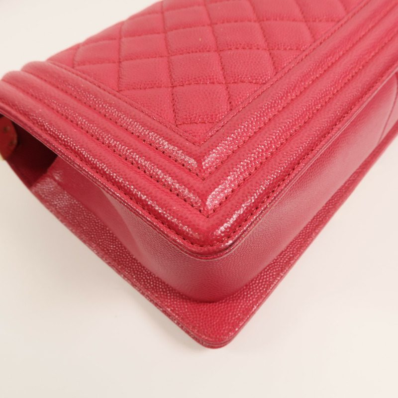 CHANEL 牛皮皮革Boy 25鏈帶肩背袋-14