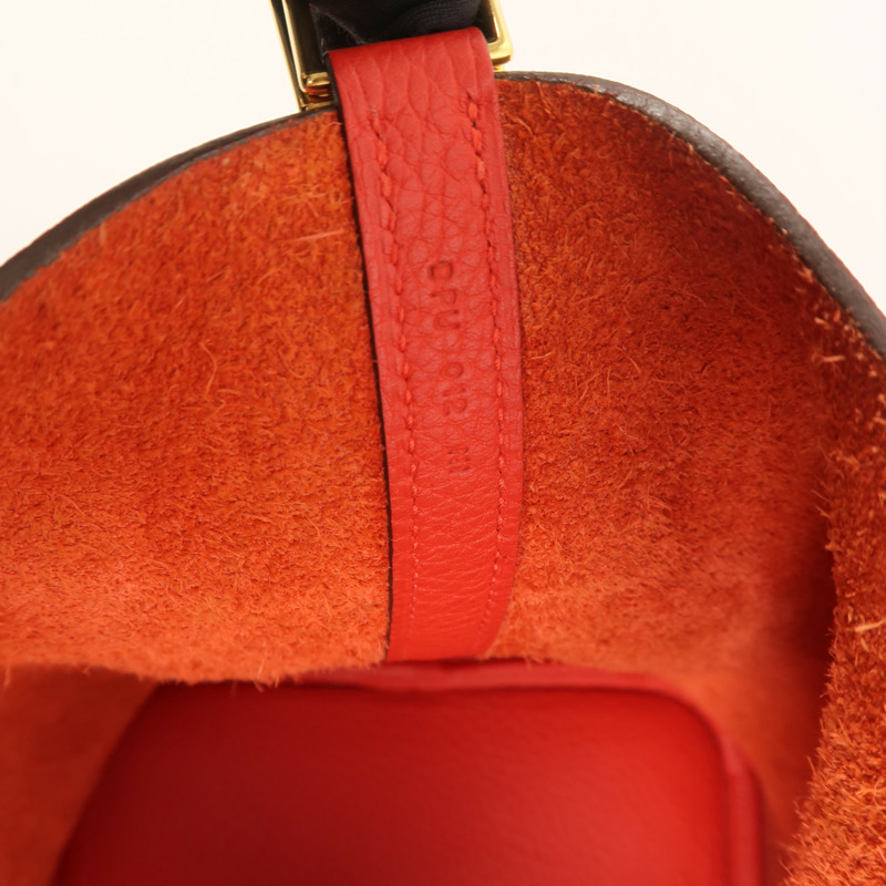 HERMES Clemence皮革Picotin MM手挽袋Vermillon-6