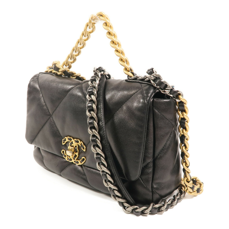 CHANEL 羊皮皮革C19 Small鏈帶手挽肩背兩用袋-2