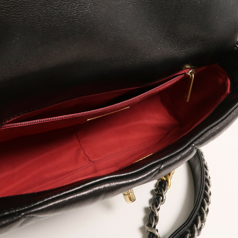 CHANEL 羊皮皮革C19 Small鏈帶手挽肩背兩用袋-4