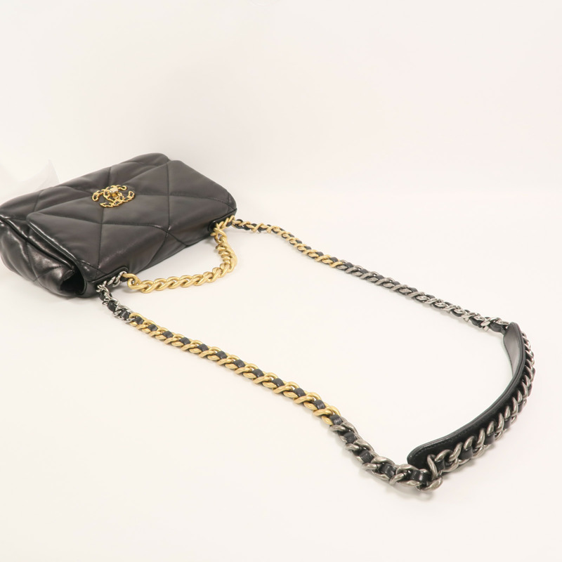 CHANEL 羊皮皮革C19 Small鏈帶手挽肩背兩用袋-7