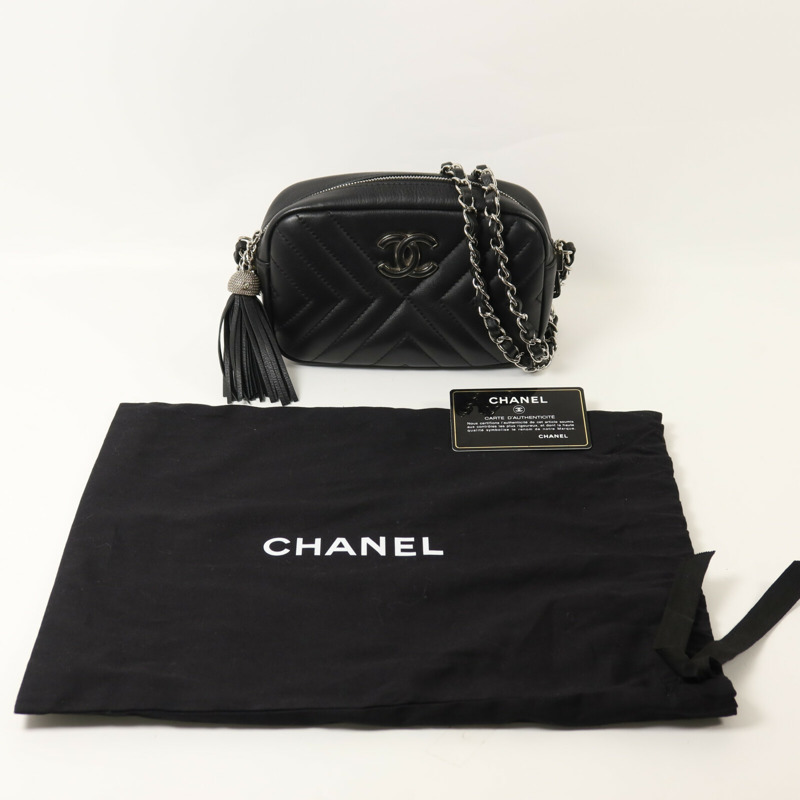 CHANEL 牛皮皮革Camera Bag鏈帶肩背袋-9
