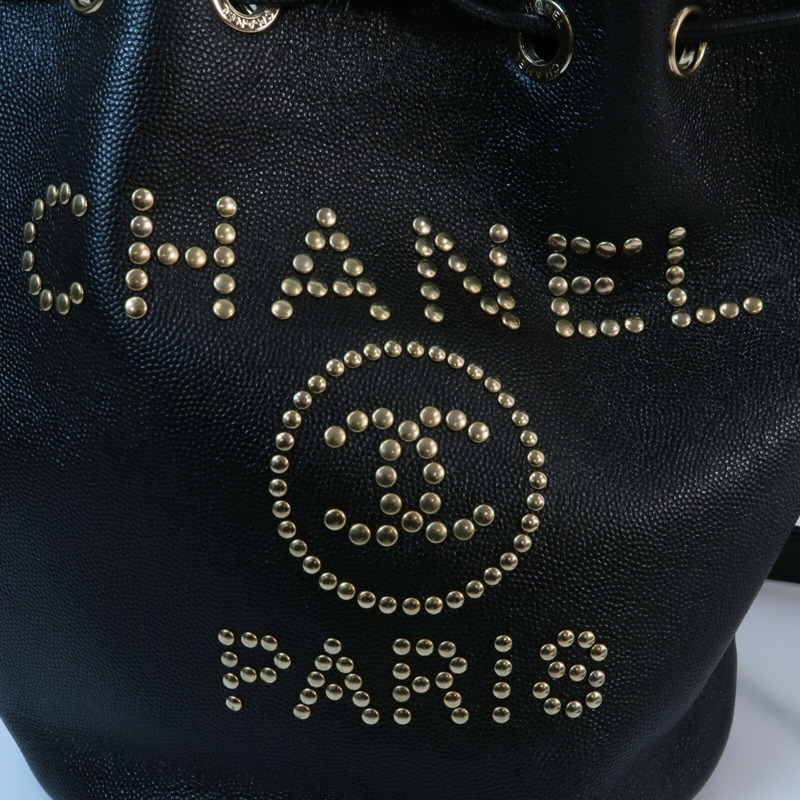 CHANEL 牛皮皮革Bucket Bag鏈帶肩背袋-5